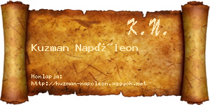 Kuzman Napóleon névjegykártya